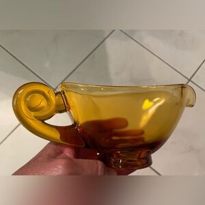 Vintage Tiara Indiana Glass Amber Gravy Boat